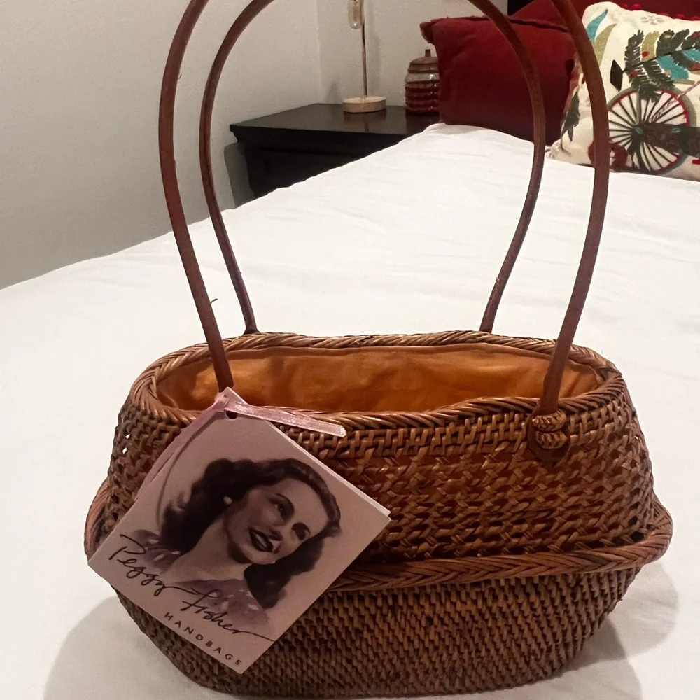 Peggy Fisher Brown Woven Handbag - Picture 1 of 2